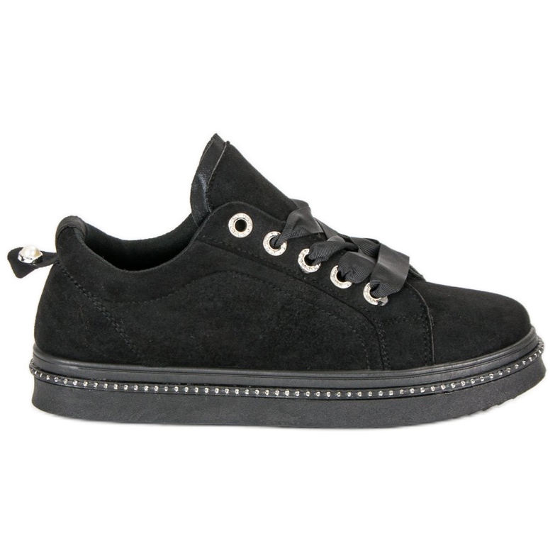 Adidași din piele de căprioară la modă negru