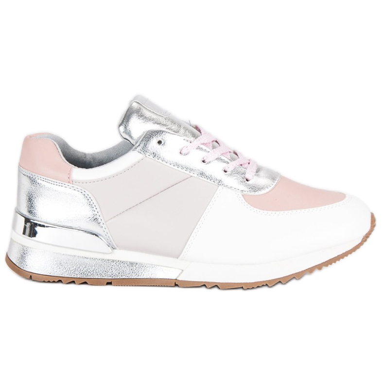 Betler Pantofi sport pastel alb gri roz