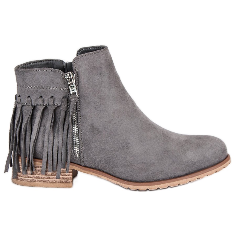 Kayla Cizme din piele de căprioară Boho gri