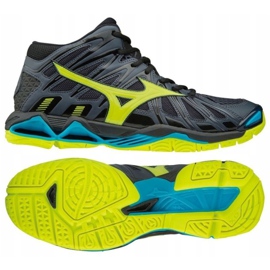 Mizuno Wave Tornado X2 Mid M V1GA181747 pantofi de volei negru gri Mizuno Wave Tornado X2 Mid M V1GA181747 pantofi de volei negru gri