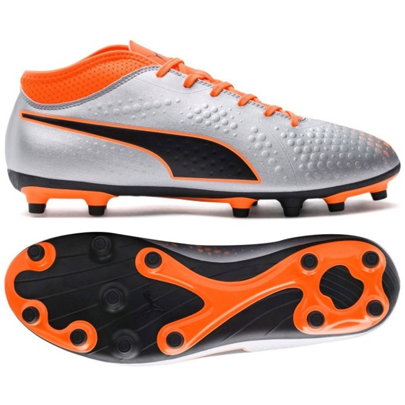 Ghete de fotbal Puma One 4 Syn Fg M 104749 01 multicolor argint Ghete de fotbal Puma One 4 Syn Fg M 104749 01 multicolor argint