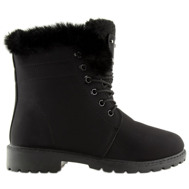 Cizme negre din lemn izolate BL137P Negru