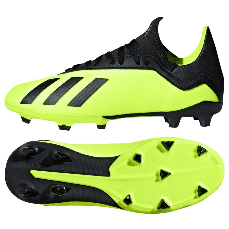 Ghete de fotbal Adidas X 18.3 Fg Jr DB2418 multicolor verde Ghete de fotbal Adidas X 18.3 Fg Jr DB2418 multicolor verde
