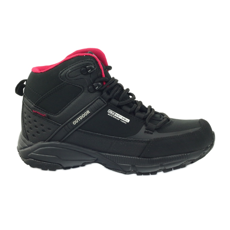 DK 1751 pantofi de trekking softshell negri negru roșu DK 1751 pantofi de trekking softshell negri negru roșu