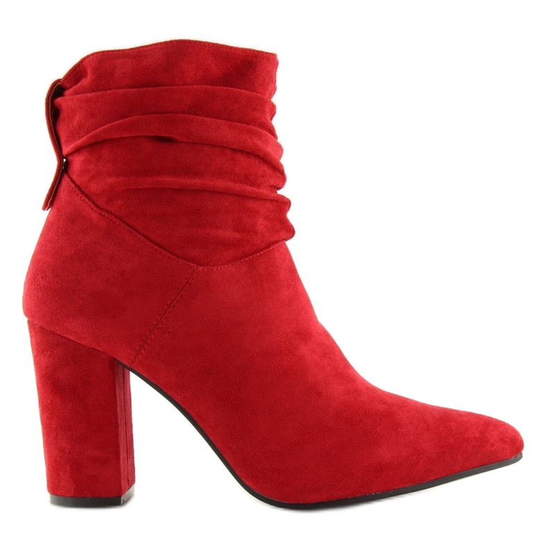 Roșu Cizme cu toc lat NC781 Roșu Roșu Cizme cu toc lat NC781 Roșu