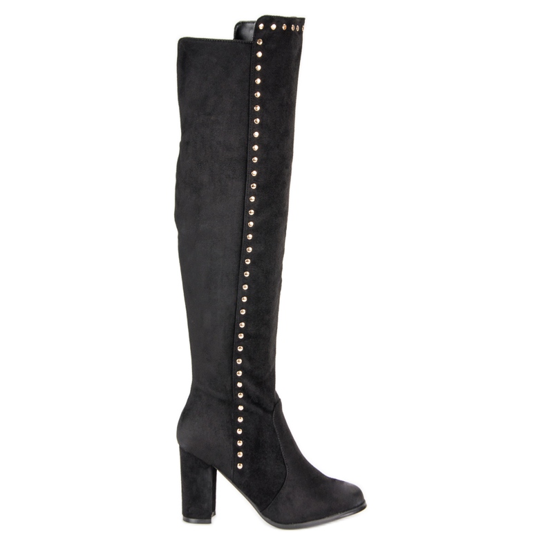 Cizme elegante din piele de căprioară VINCEZA negru