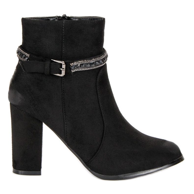 Cizme din piele de căprioară cu toc înalt de la VINCEZA negru