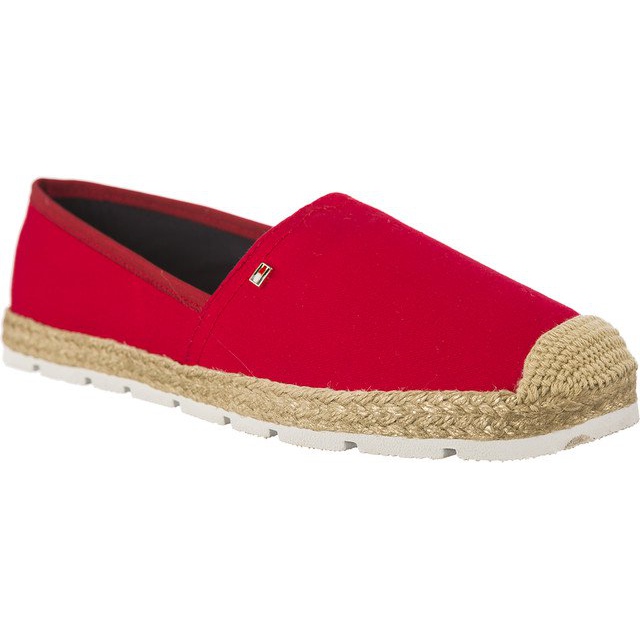 Tommy Hilfiger Espadrile de bumbac plat 611 roșu