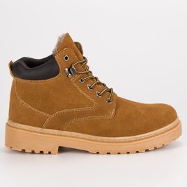 Original Walkman Shoes Cizme de drumeție din piele izolată maro