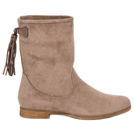 Weide Cizme din piele de căprioară Boho maro