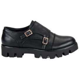 J. Star Pantofi de călugăr casual negru J. Star Pantofi de călugăr casual negru