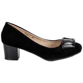 J. Star Pompele din piele de căprioară negru J. Star Pompele din piele de căprioară negru