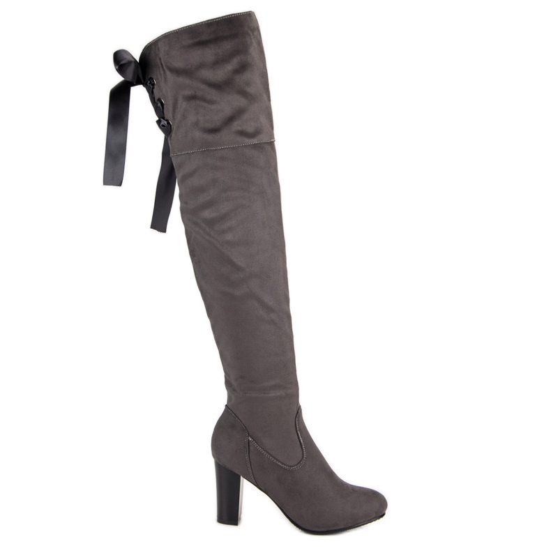 Forever Folie Cizme elegante cu toc înalt, cu toc înalt gri