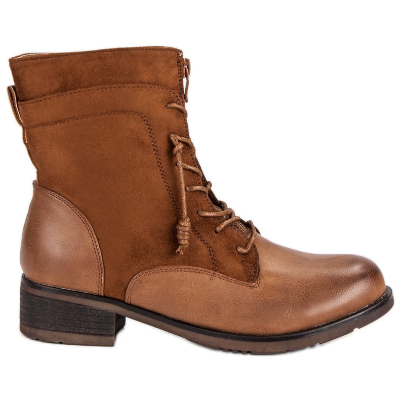 Cizme cu fermoar maro