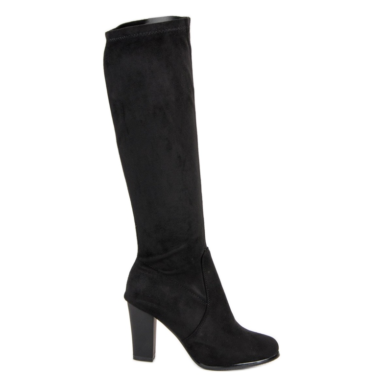 Cizme din piele de căprioară pe stâlp negru