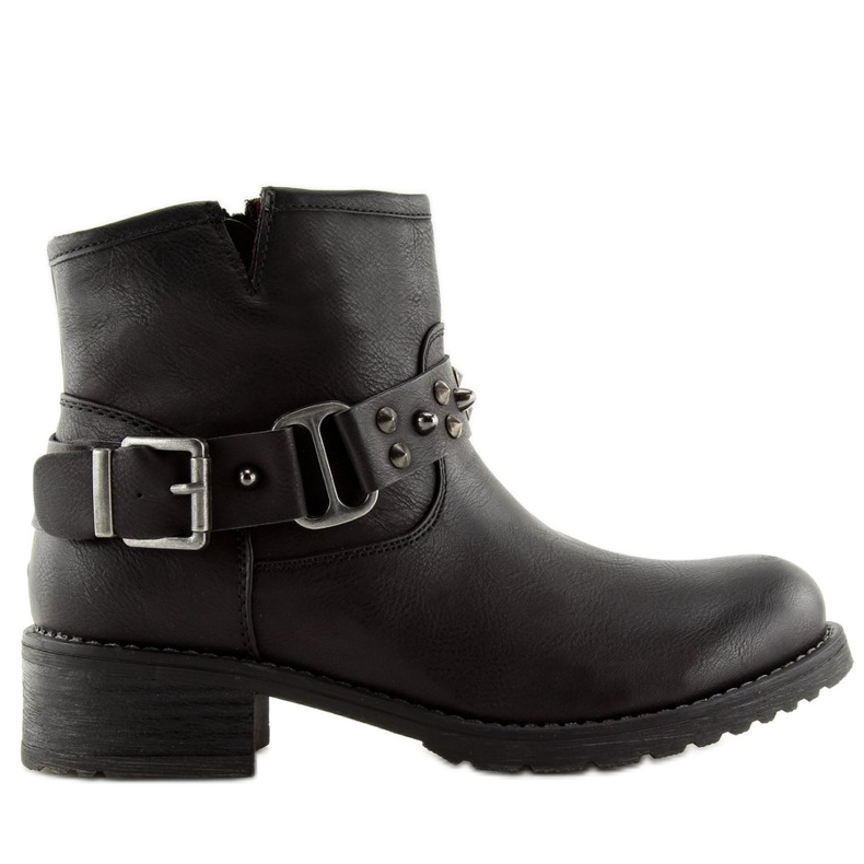 Cizme negre cu știfturi negre 810-PA Negre negru Cizme negre cu știfturi negre 810-PA Negre negru