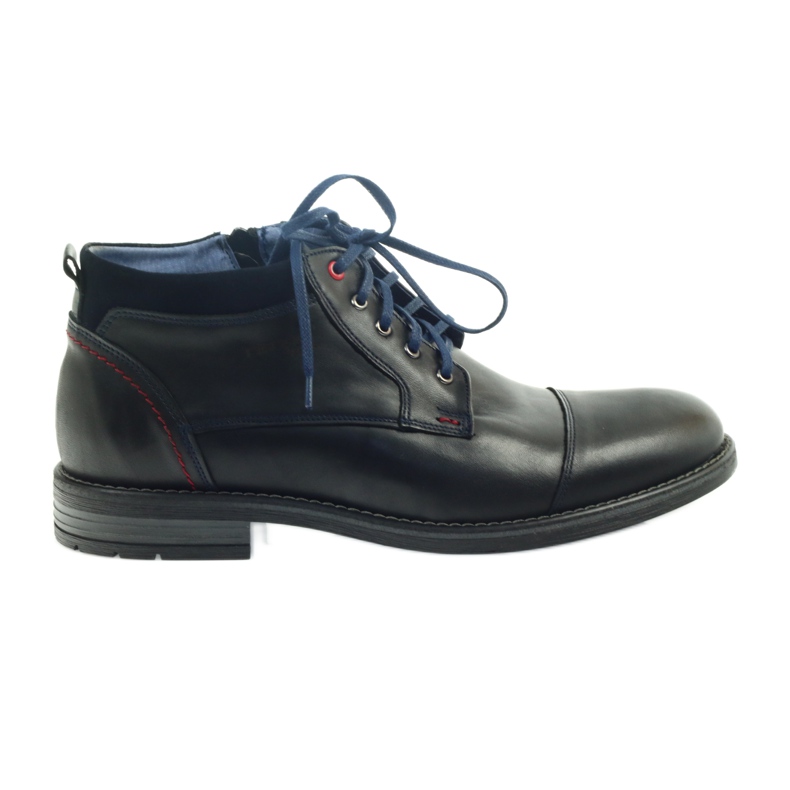 Pantofi din piele Nikopol izolat cu un glisor 689 negru