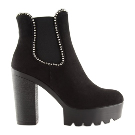 Cizme negre cu platformă 123-30 Negre negru Cizme negre cu platformă 123-30 Negre negru