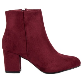 Mannika Botine din piele de căprioară pe stâlp roșu