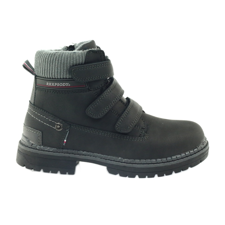 American Club Cizme de botine cu velcro 708121 negru gri American Club Cizme de botine cu velcro 708121 negru gri
