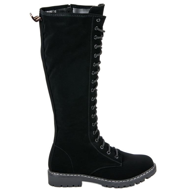Seastar Cizme dantelate pentru femei negru