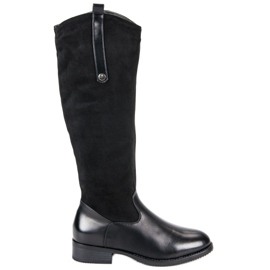 Cizme negre clasice negru