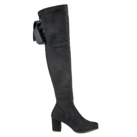 Queentina Cizme elegante cu toc înalt, cu toc înalt negru Queentina Cizme elegante cu toc înalt, cu toc înalt negru