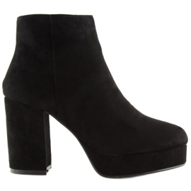 Cizme negre cu toc lat YQ207 Negru Cizme negre cu toc lat YQ207 Negru