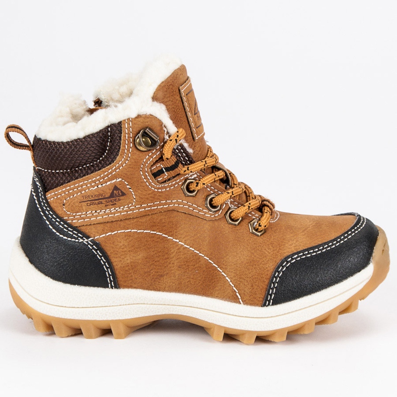 Arrigo Bello Pantofi pentru băieți cu piele de oaie maro