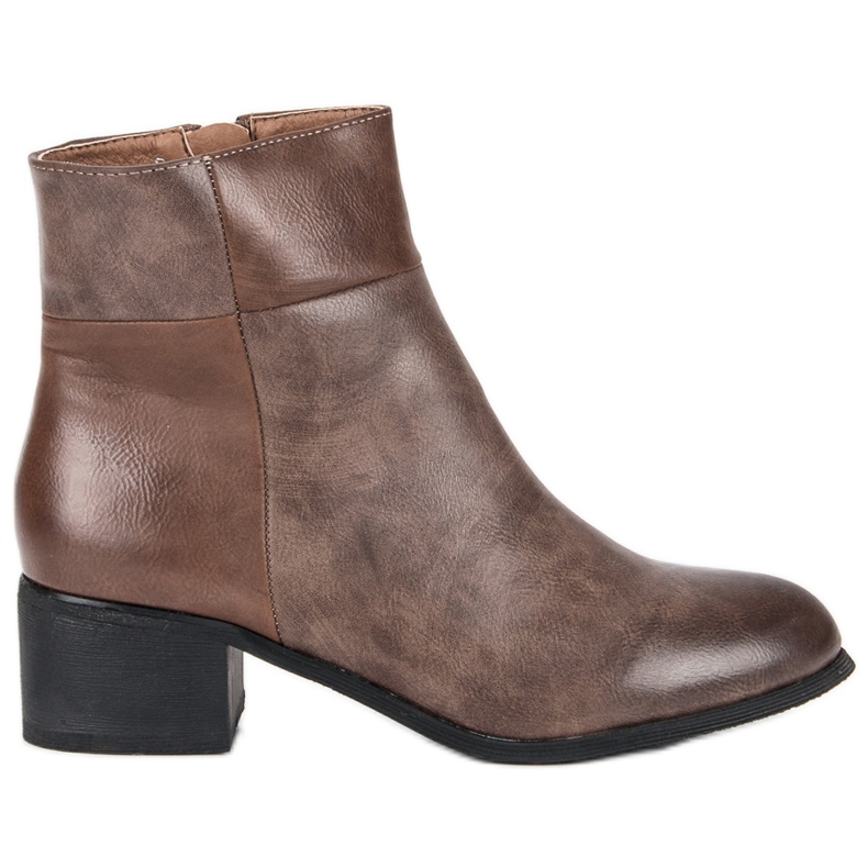 Small Swan Ghete clasice cu toc înalt negru maro Small Swan Ghete clasice cu toc înalt negru maro