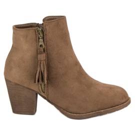 Cizme din piele intoarsa maro