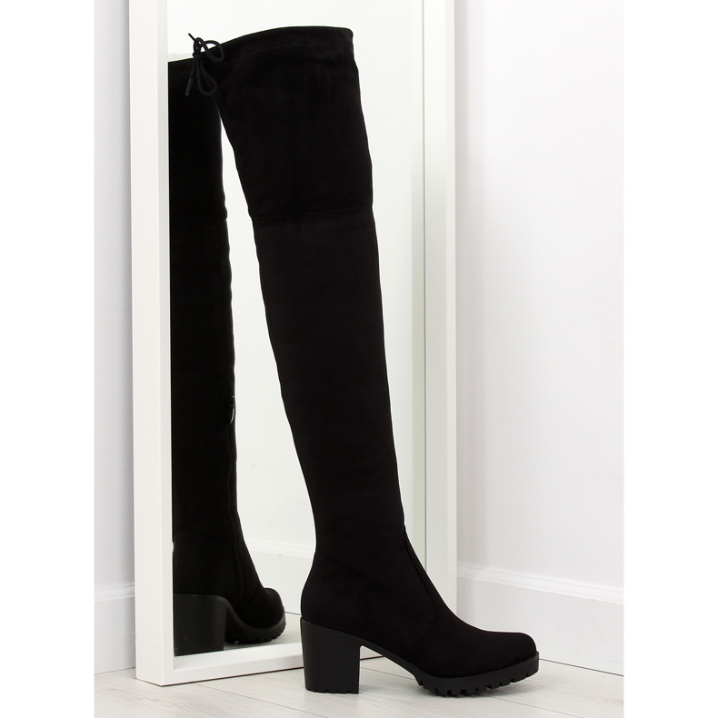Cizme negre cu toc înalt BH108-HB negru Cizme negre cu toc înalt BH108-HB negru