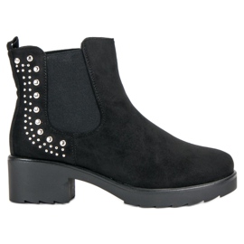 Cizme Jodhpur cu toc înalt negru Cizme Jodhpur cu toc înalt negru