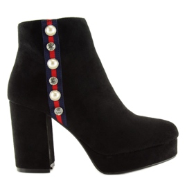 Cizme negre cu platformă YQ208 negru