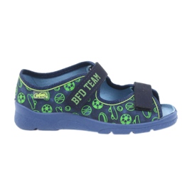 Pantofi pentru copii Befado sandale papuci 969y124 verde albastru marin Pantofi pentru copii Befado sandale papuci 969y124 verde albastru marin