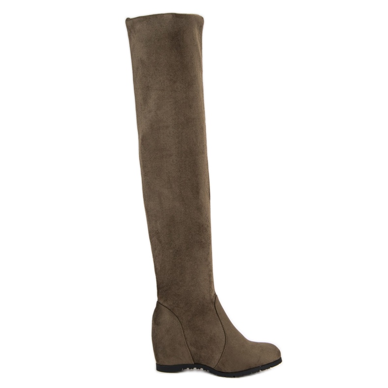 Super Me Cizme cu pană înaltă verde