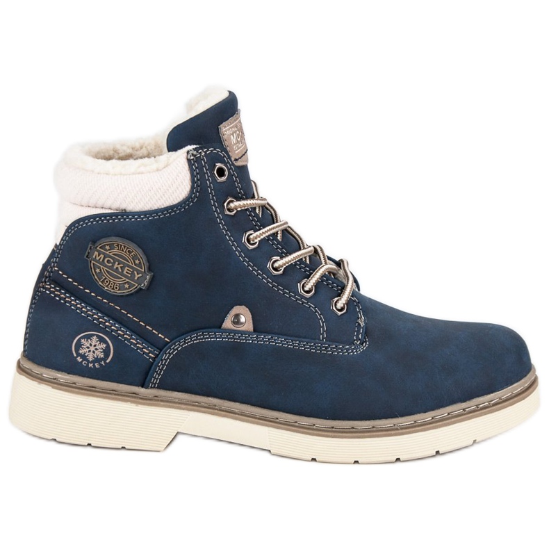 McKey Trappers With Sheepskin albastru