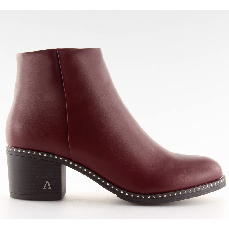 Ghete pe toc stabil burgund BH120-KB roșu