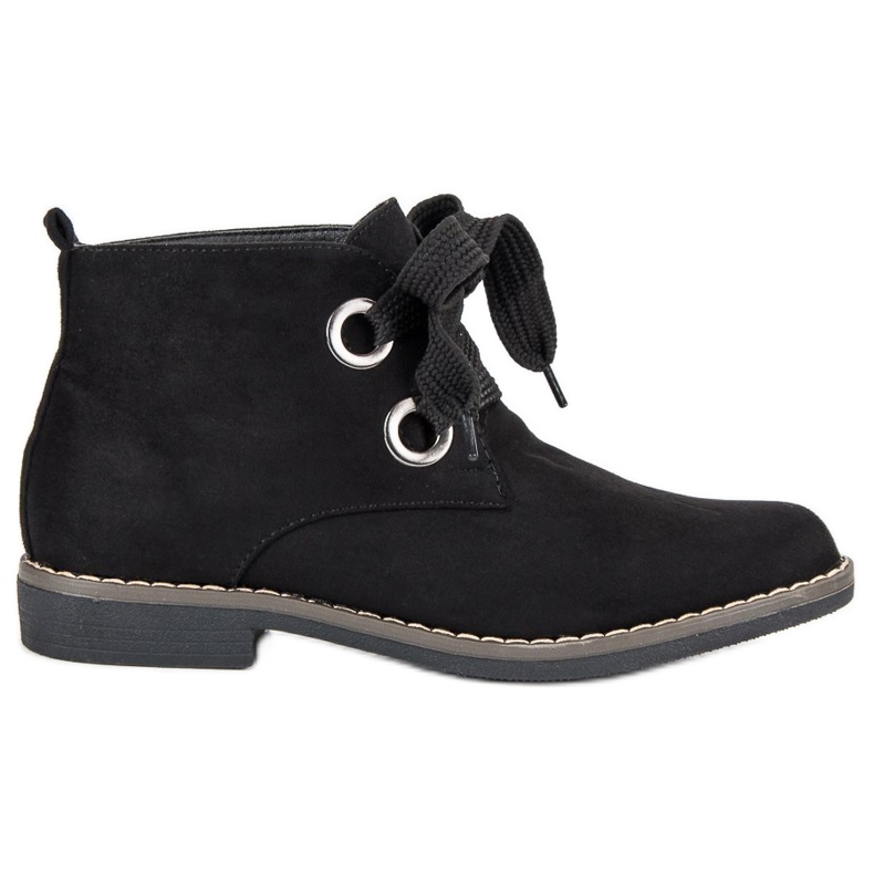 Super Mode Cizme înnodate din piele de căprioară negru Super Mode Cizme înnodate din piele de căprioară negru