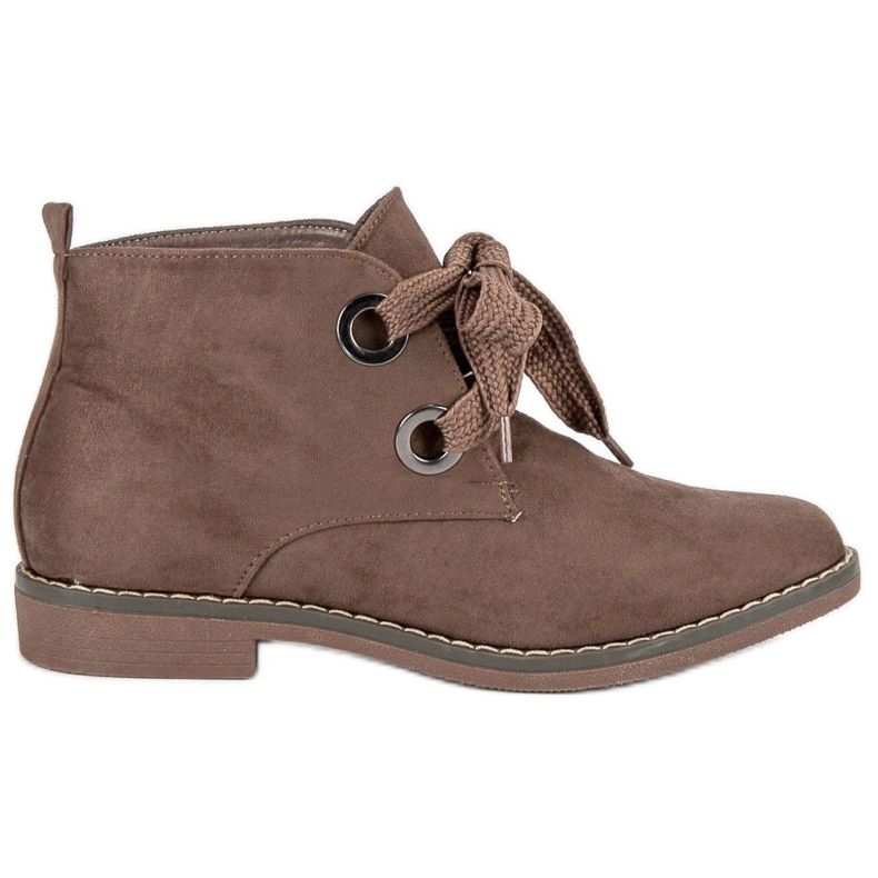 Super Mode Cizme înnodate din piele de căprioară maro Super Mode Cizme înnodate din piele de căprioară maro