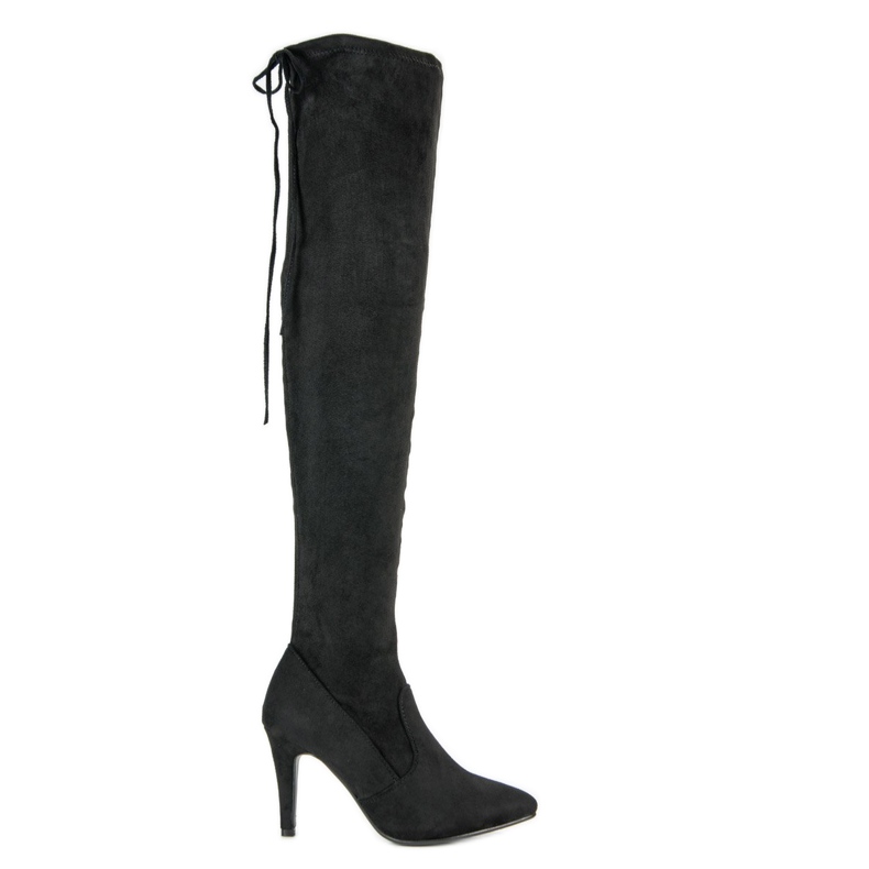 Cm Paris Cizme din piele de căprioară pe toc negru Cm Paris Cizme din piele de căprioară pe toc negru