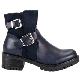 Ideal Shoes Cizme bleumarin pe platformă albastru