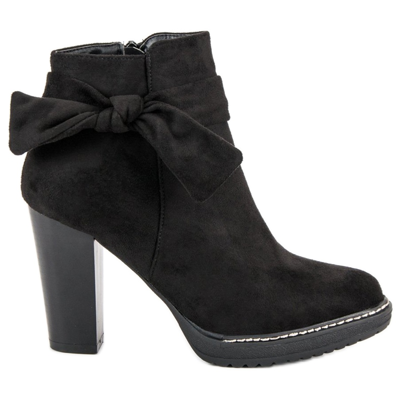 Cm Paris Cizme Chelsea din piele de căprioară cu fundă negru Cm Paris Cizme Chelsea din piele de căprioară cu fundă negru