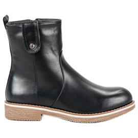 Super Me Ghete confortabile pe toc plat negru