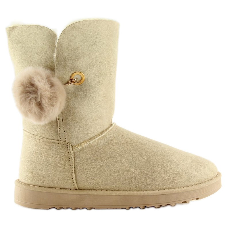 Emusy cu pompon bej SP04P Bej