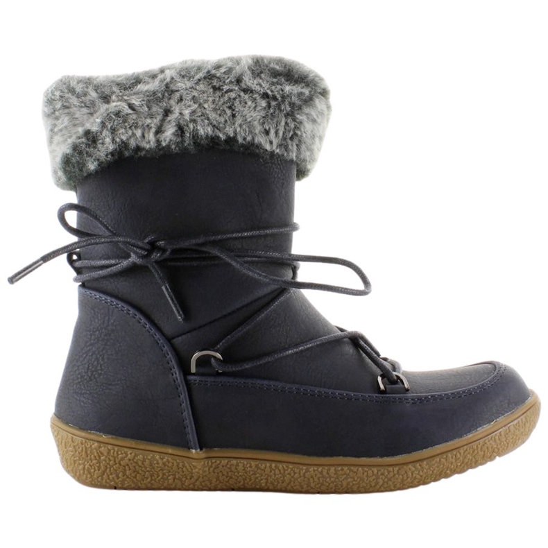 Cizme pe jumătate pentru copii cu blană K1647201 Marino albastru marin