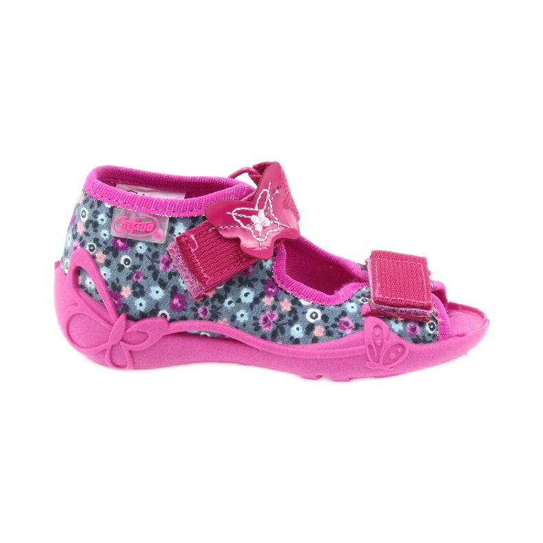 Pantofi pentru copii Befado papuci sandale 242p072 gri multicolor roz
