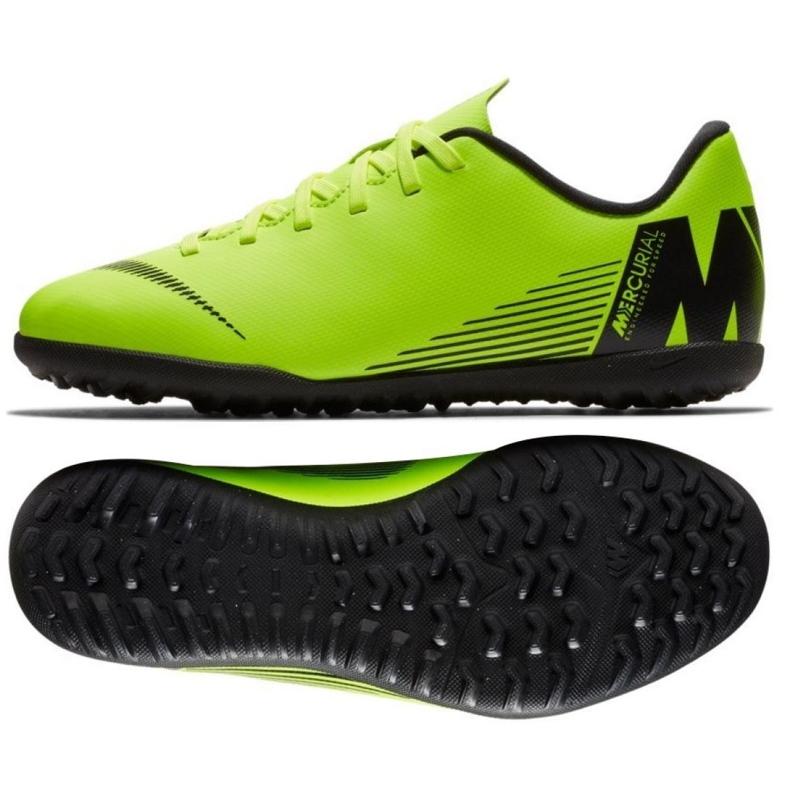 Pantofi de fotbal Nike Mercurial Vapor X 12 Club Tf Jr AH7355-701 verde verde