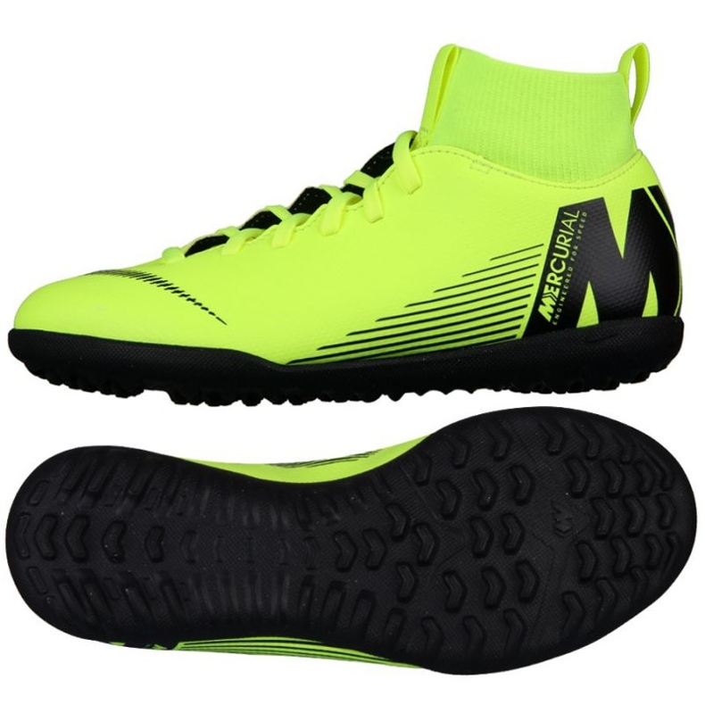 Pantofi de fotbal Nike Mercurial Superfly X 6 Club Tf Jr AH7345-701 verde verde Pantofi de fotbal Nike Mercurial Superfly X 6 Club Tf Jr AH7345-701 verde verde