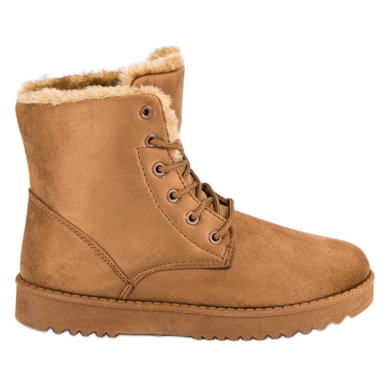 Forever Folie Cizme calde din piele intoarsa maro